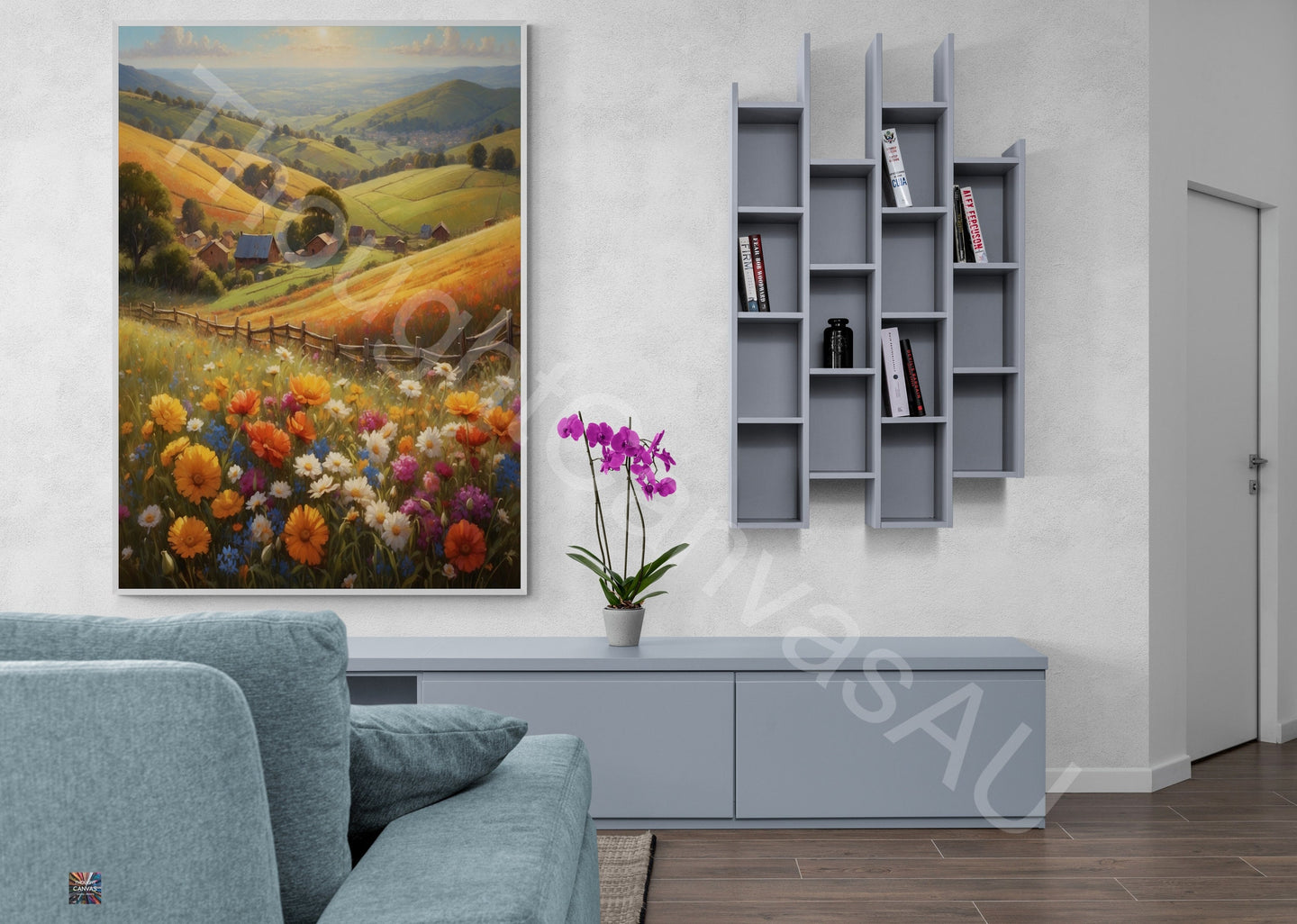 Nature's Embrace | Valley of Flowers Wall Art | Vibrant Floral Landscape | Tranquil Valley Art | Serene Countryside Print | Instant Download | 2 - Shoppers Haven  - Digital     