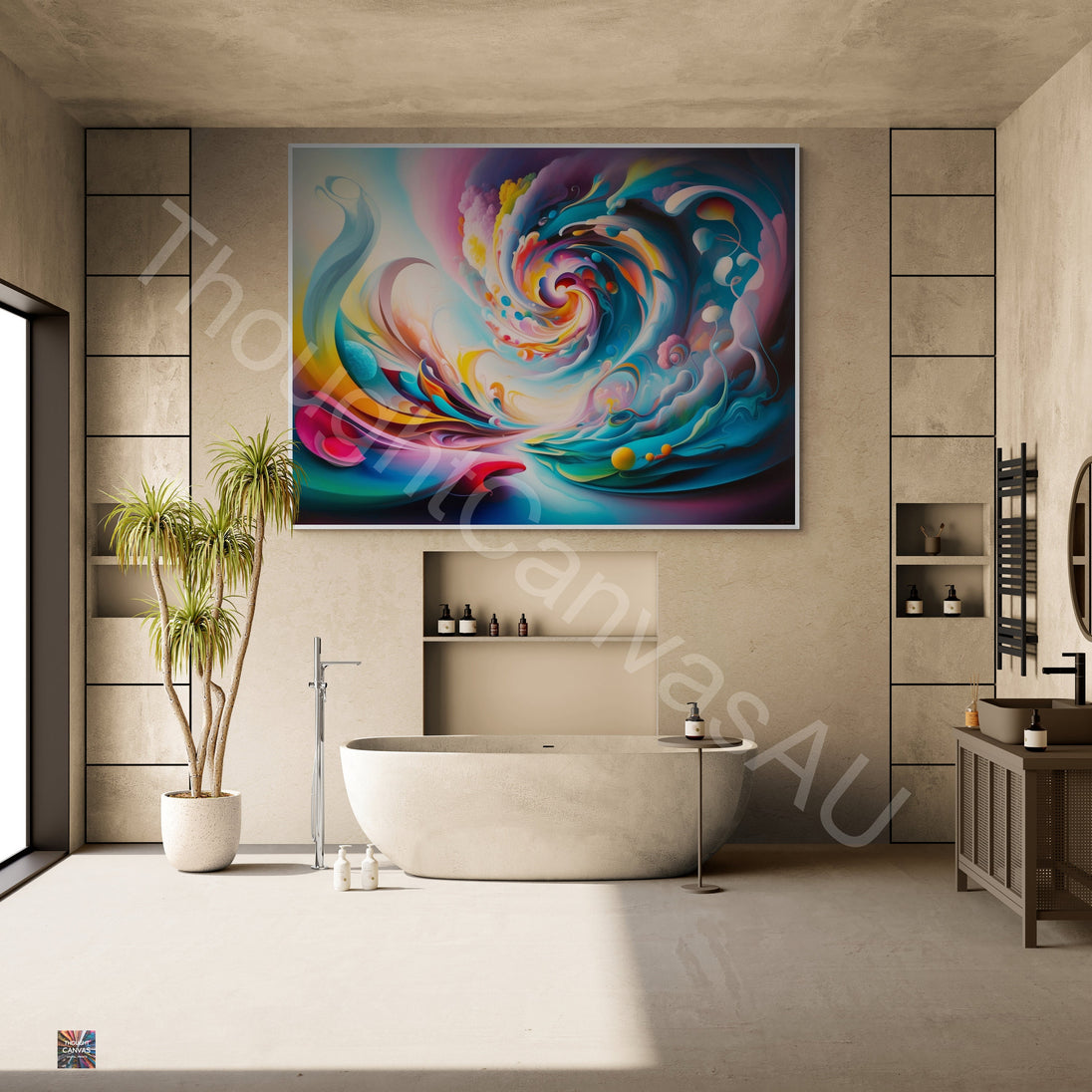 Original Abstract Painting | Dreamscape | Vibrant Swirling Colors | Surreal Art | Ethereal Whimsy | Fluid Shapes | Instant Download | 3 - Shoppers Haven  - Digital     