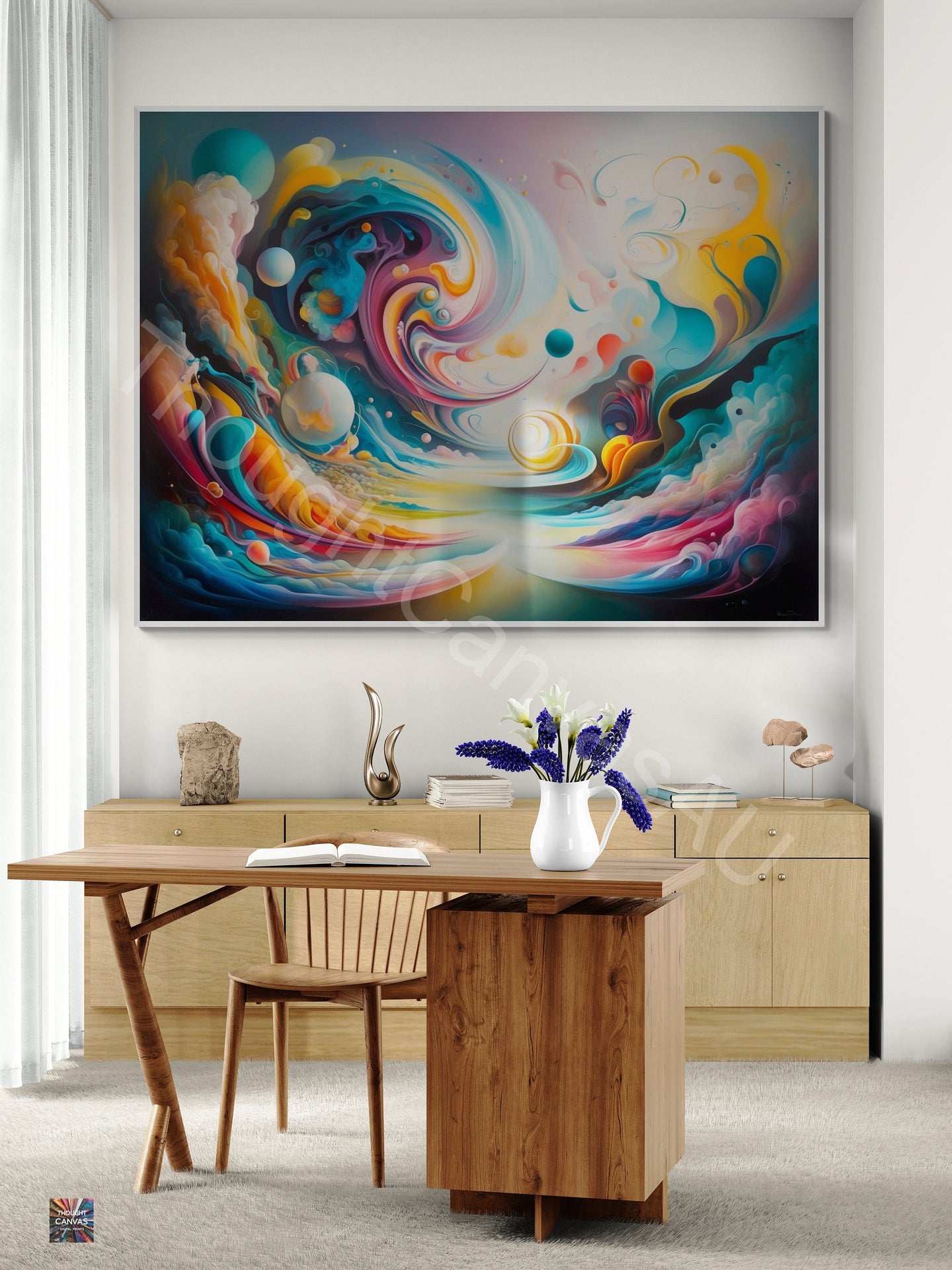 Original Abstract Painting | Dreamscape | Vibrant Swirling Colors | Surreal Art | Ethereal Whimsy | Fluid Shapes | Instant Download | 4 - Shoppers Haven  - Digital     