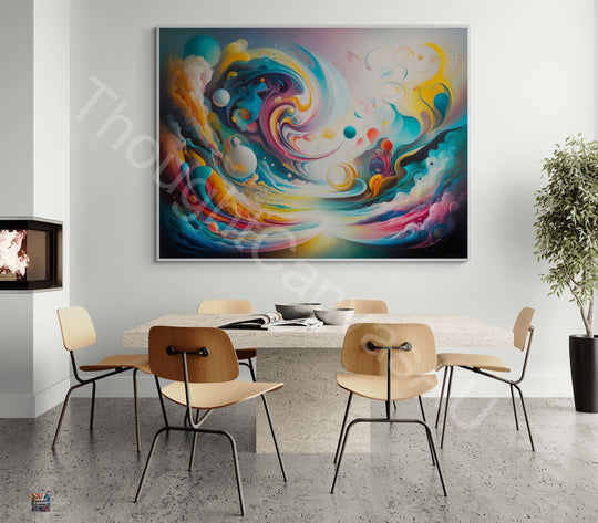 Original Abstract Painting | Dreamscape | Vibrant Swirling Colors | Surreal Art | Ethereal Whimsy | Fluid Shapes | Instant Download | 4 - Shoppers Haven  - Digital     