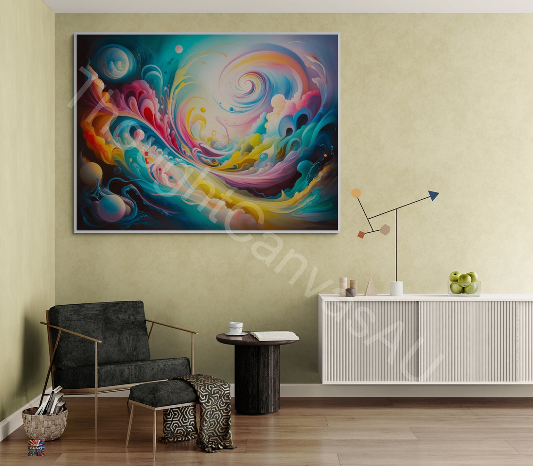 Original Abstract Painting | Dreamscape | Vibrant Swirling Colors | Surreal Art | Ethereal Whimsy | Fluid Shapes | Instant Download | 2 - Shoppers Haven  - Digital     