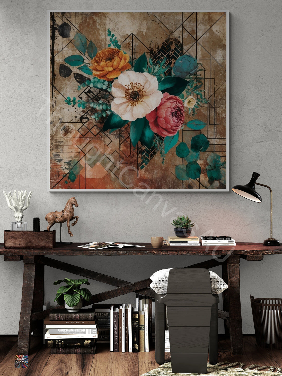 Maximalist Textured Painting | Floral Abstract | Layered Grunge Aesthetic | Floral Symphony | Rich Textures | Instant Download | 3 - Shoppers Haven  - Digital     