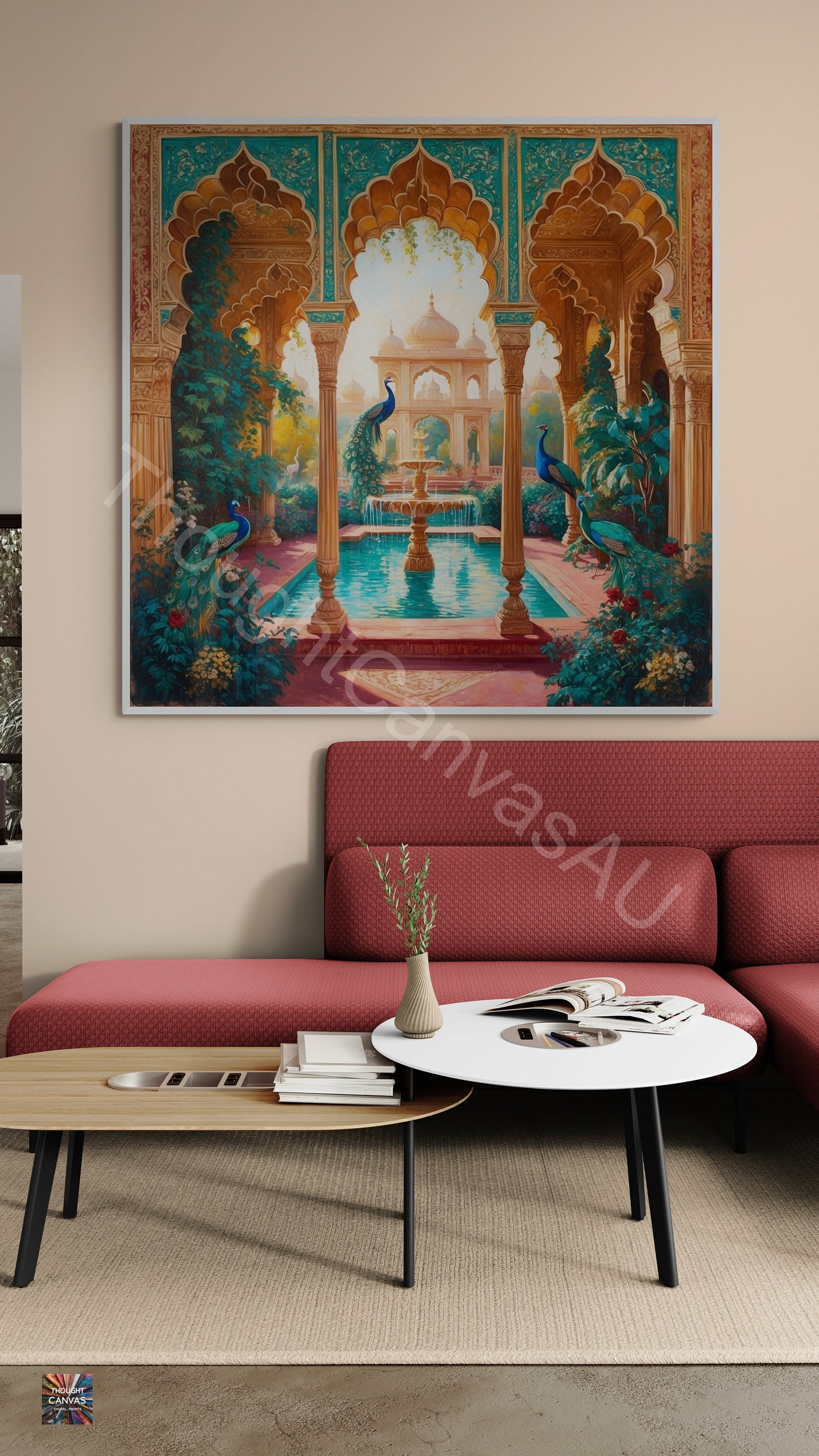 Mughal Garden Wall Art | Digital Print | Indian Palace Art |  Peacock Print | Mughal Aesthetic | Home Decor | Instant Download | 4 - Shoppers Haven  - Digital     