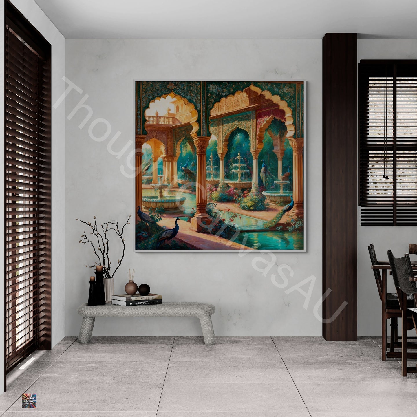 Mughal Garden Wall Art | Digital Print | Indian Palace Art |  Peacock Print | Mughal Aesthetic | Home Decor | Instant Download | 1 - Shoppers Haven  - Digital     