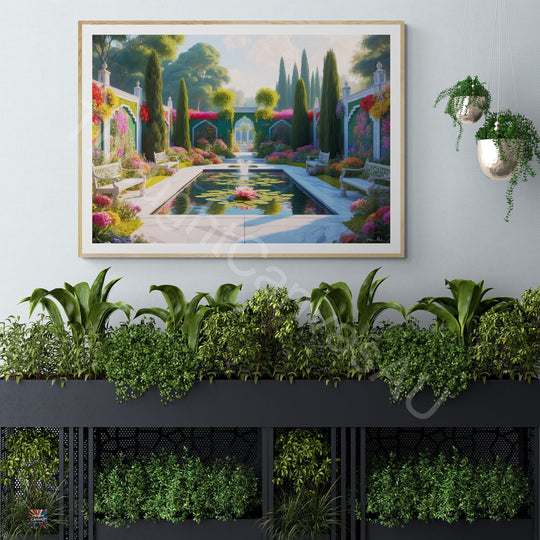 Mughal Garden Wall Art | Digital Print | Indian Palace Art |  Floral Botanical Print | Mughal Aesthetic | Home Decor | Instant Download | 5 - Shoppers Haven  - Digital     