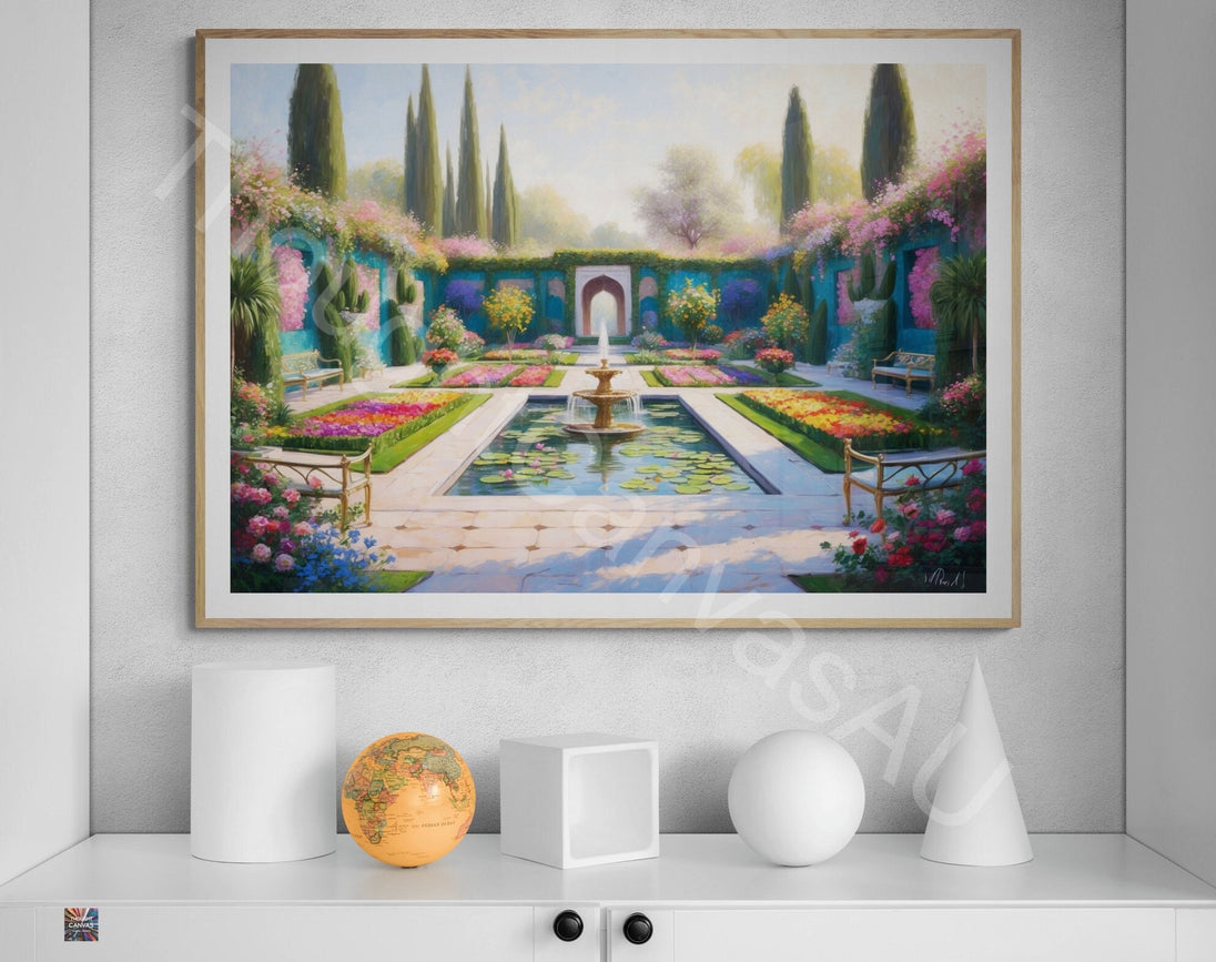 Mughal Garden Wall Art | Digital Print | Indian Palace Art |  Floral Botanical Print | Mughal Aesthetic | Home Decor | Instant Download | 1 - Shoppers Haven  - Digital     