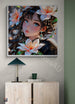 Anime Girl Portrait | Floral Fantasy Design | Japanese Animation Art Print | Girl with Flowers | Dreamy Wall Decor | Instant Download | 3 - Shoppers Haven  - Digital     