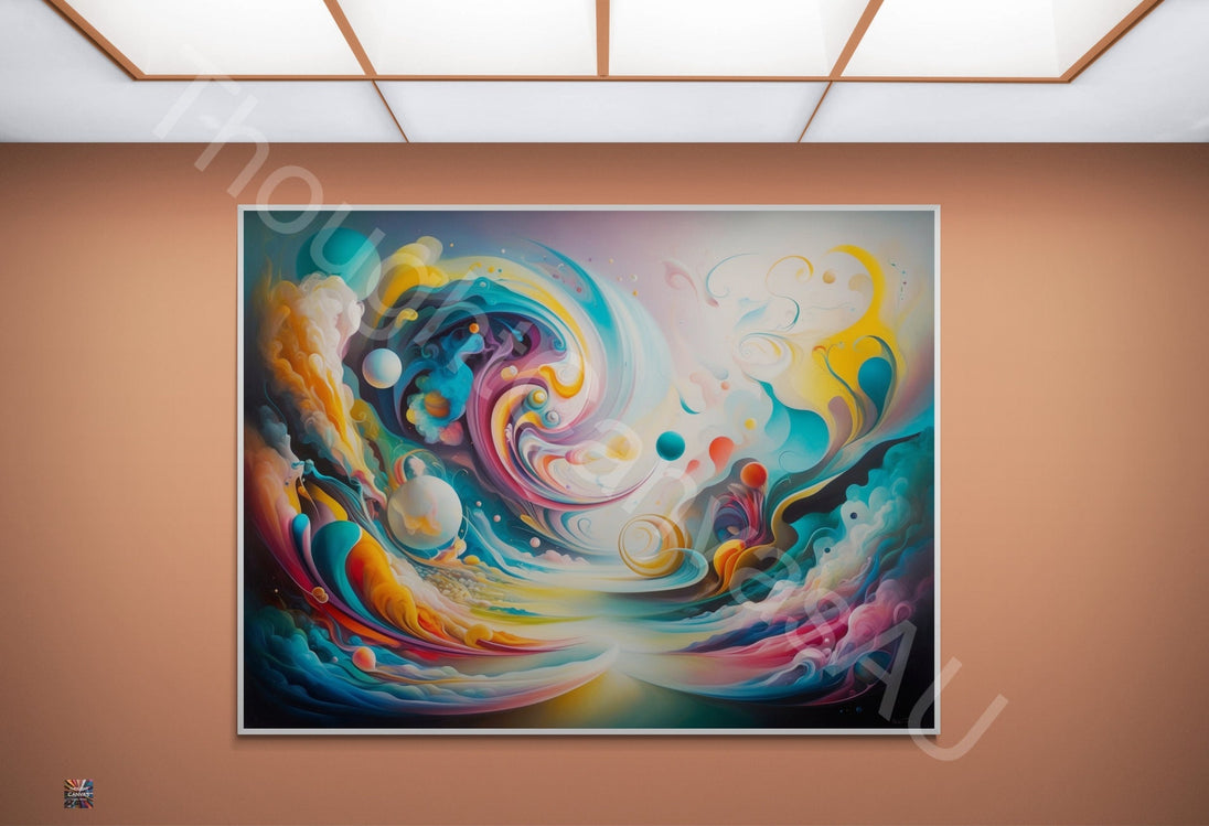 Original Abstract Painting | Dreamscape | Vibrant Swirling Colors | Surreal Art | Ethereal Whimsy | Fluid Shapes | Instant Download | 4 - Shoppers Haven  - Digital     