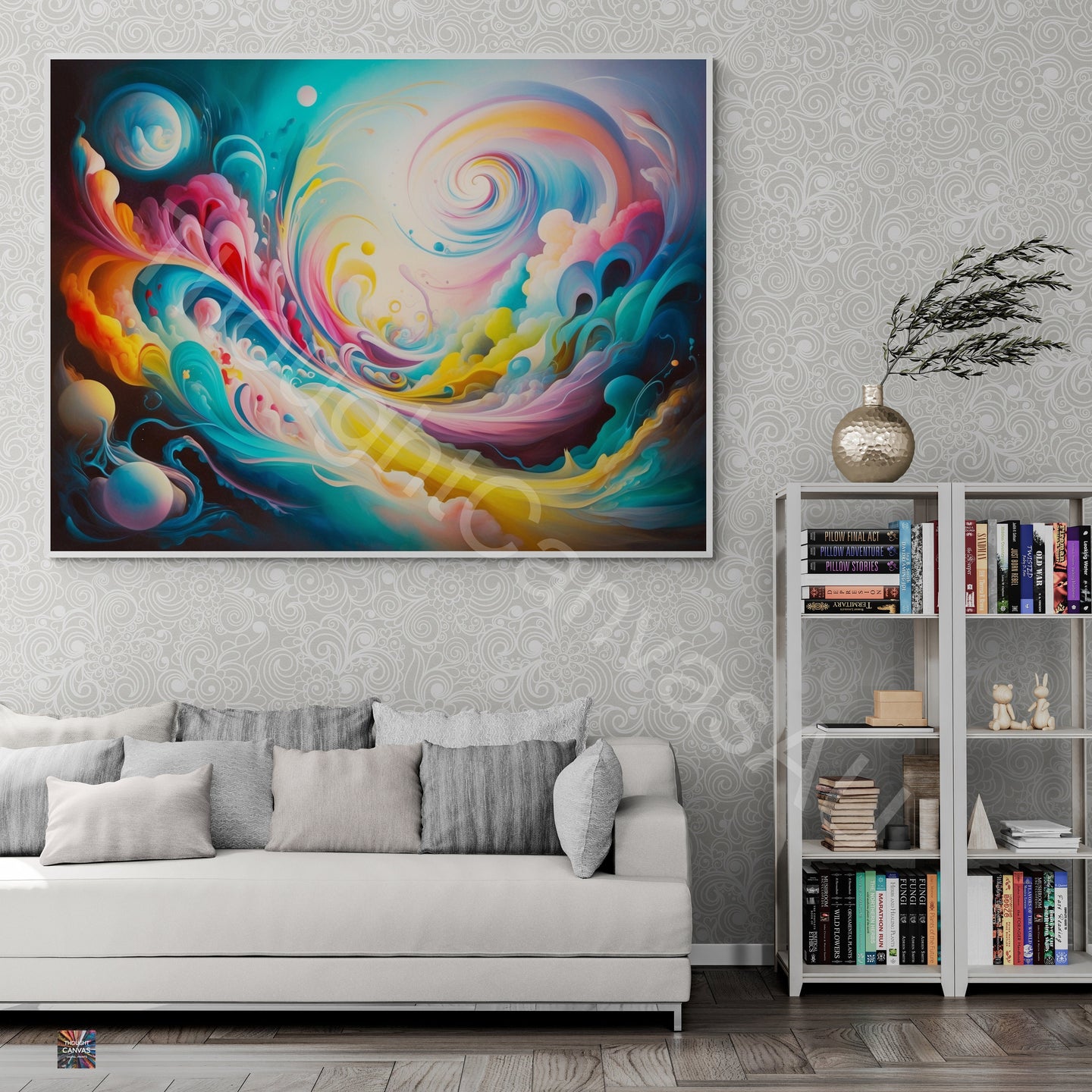 Original Abstract Painting | Dreamscape | Vibrant Swirling Colors | Surreal Art | Ethereal Whimsy | Fluid Shapes | Instant Download | 2 - Shoppers Haven  - Digital     