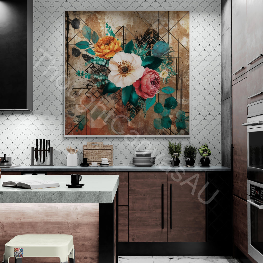 Maximalist Textured Painting | Floral Abstract | Layered Grunge Aesthetic | Floral Symphony | Rich Textures | Instant Download | 3 - Shoppers Haven  - Digital     