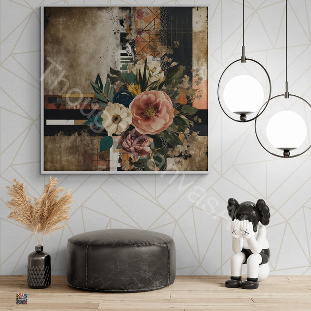 Maximalist Textured Painting | Floral Abstract | Layered Grunge Aesthetic | Floral Symphony | Rich Textures | Instant Download | 1 - Shoppers Haven  - Digital     