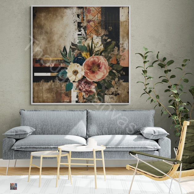 Maximalist Textured Painting | Floral Abstract | Layered Grunge Aesthetic | Floral Symphony | Rich Textures | Instant Download | 1 - Shoppers Haven  - Digital     