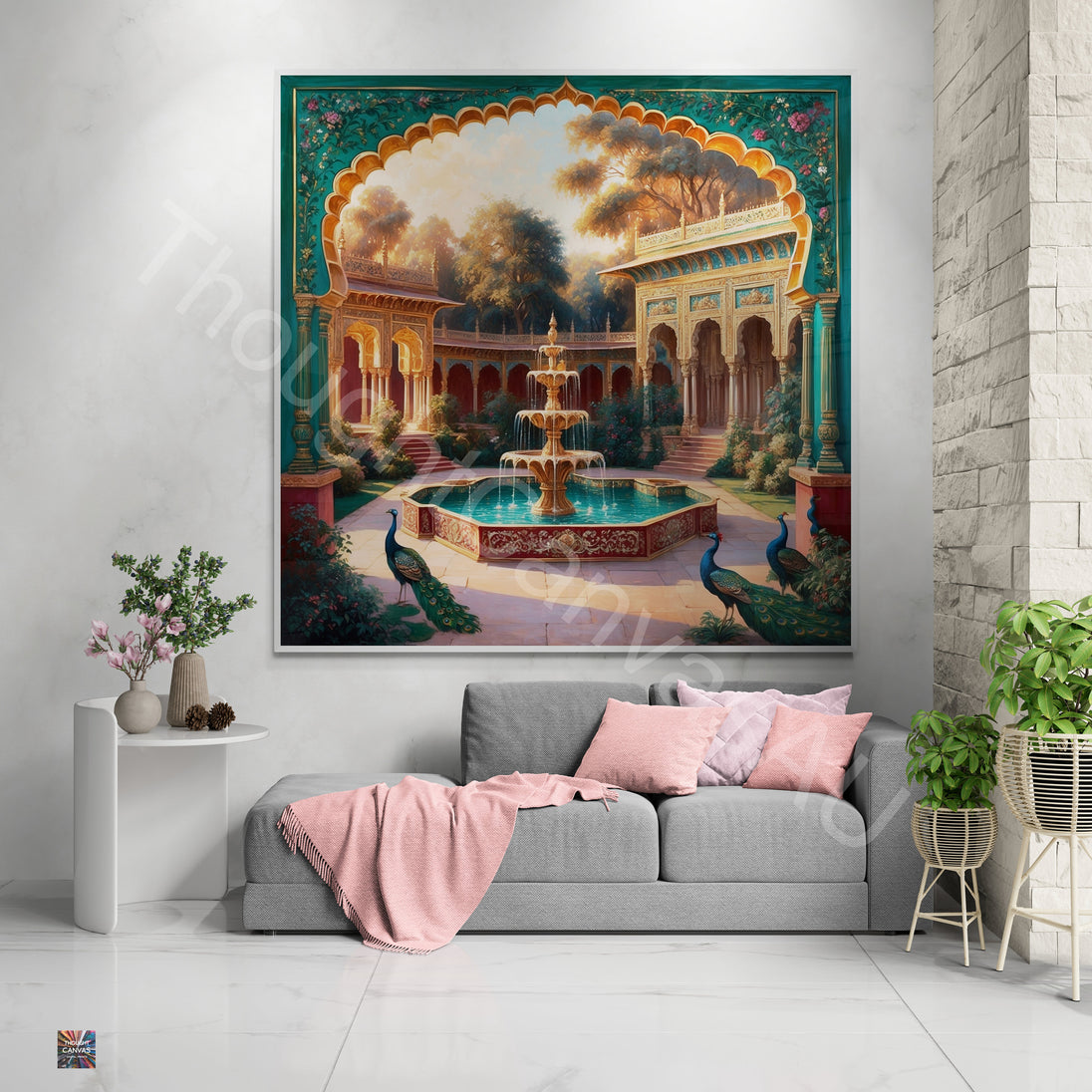 Mughal Garden Wall Art | Digital Print | Indian Palace Art |  Peacock Print | Mughal Aesthetic | Home Decor | Instant Download | 3 - Shoppers Haven  - Digital     