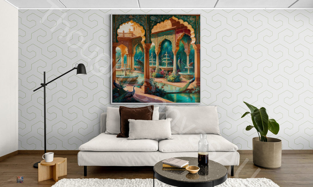 Mughal Garden Wall Art | Digital Print | Indian Palace Art |  Peacock Print | Mughal Aesthetic | Home Decor | Instant Download | 1 - Shoppers Haven  - Digital     