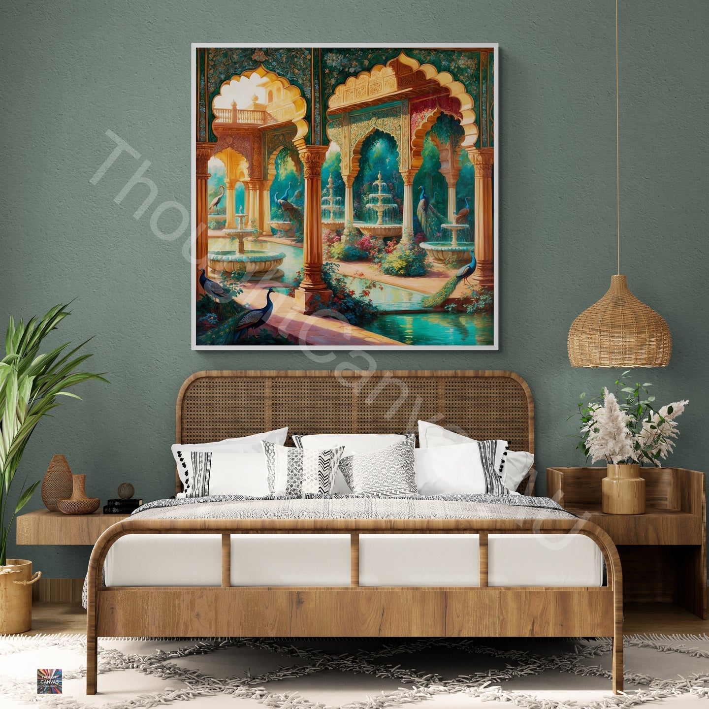 Mughal Garden Wall Art | Digital Print | Indian Palace Art |  Peacock Print | Mughal Aesthetic | Home Decor | Instant Download | 1 - Shoppers Haven  - Digital     