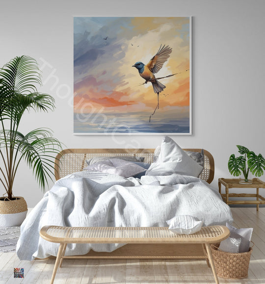 Brush Stroke Bird Wall Art I Flying Bird Painting I Freedom Wall Art I Inspirational Wall Decor I Watercolor Bird Art | Instant Download | 4 - Shoppers Haven  - Digital     