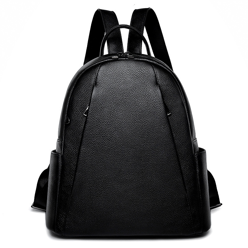 First-Layer Cowhide Leather Urban Backpack – Classic Black 1 First-Layer Cowhide Leather Urban Backpack – Classic Black