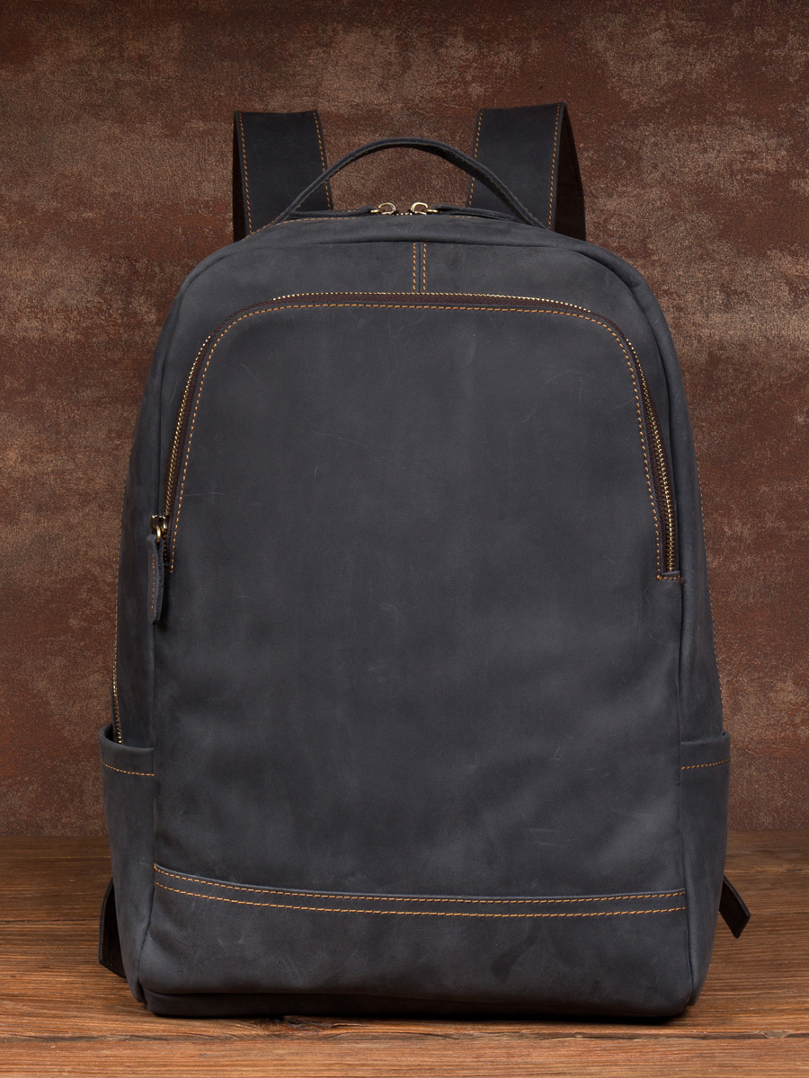 15-Inch First-Layer Cowhide Leather Backpack – Rugged Travel Daypack 4 15-Inch First-Layer Cowhide Leather Backpack – Rugged Travel Daypack - Image 4