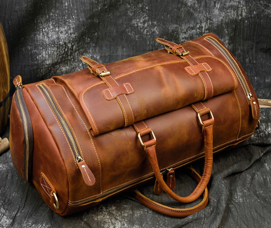 22-Inch First-Layer Cowhide Leather Travel Bag – Multi-Pocket Duffel 6 22-Inch First-Layer Cowhide Leather Travel Bag – Multi-Pocket Duffel - Image 6