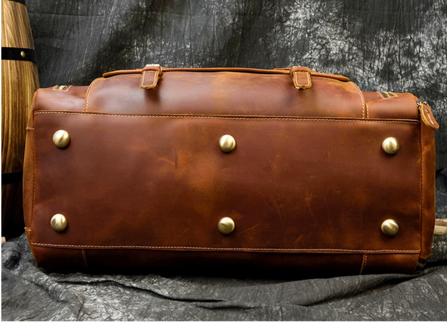 22-Inch First-Layer Cowhide Leather Travel Bag – Multi-Pocket Duffel 10 22-Inch First-Layer Cowhide Leather Travel Bag – Multi-Pocket Duffel - Image 10