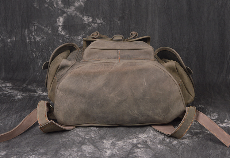 First-Layer Cowhide Rucksack – Rugged Multi-Pocket Leather Backpack 9 First-Layer Cowhide Rucksack – Rugged Multi-Pocket Leather Backpack - Image 9