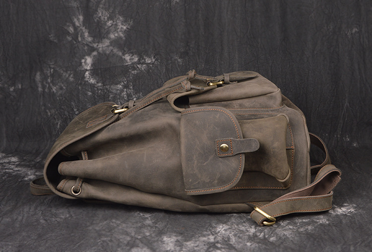 First-Layer Cowhide Rucksack – Rugged Multi-Pocket Leather Backpack 1 First-Layer Cowhide Rucksack – Rugged Multi-Pocket Leather Backpack
