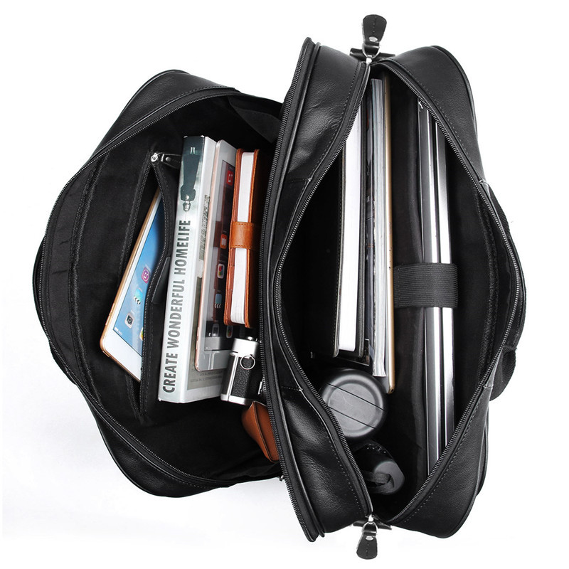 17-Inch Multi-Compartment Cowhide Leather Briefcase 5 17-Inch Multi-Compartment Cowhide Leather Briefcase - Image 5
