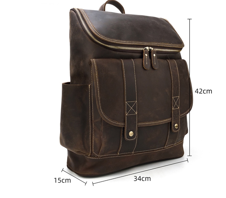 Leather Backpack – Rugged Multi-Pocket Bag 4 Leather Backpack – Rugged Multi-Pocket Bag - Image 4