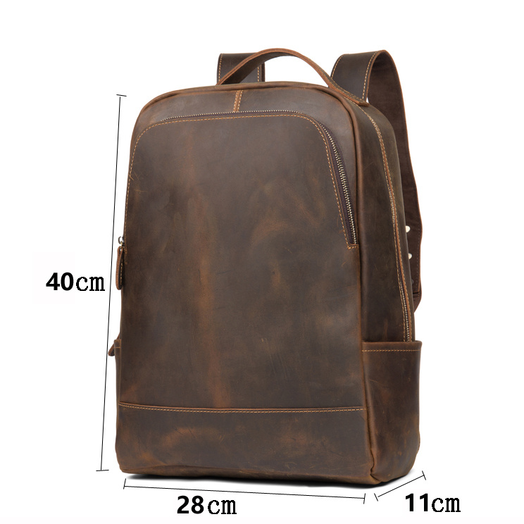 15-Inch First-Layer Cowhide Leather Backpack – Rugged Travel Daypack 8 15-Inch First-Layer Cowhide Leather Backpack – Rugged Travel Daypack - Image 8