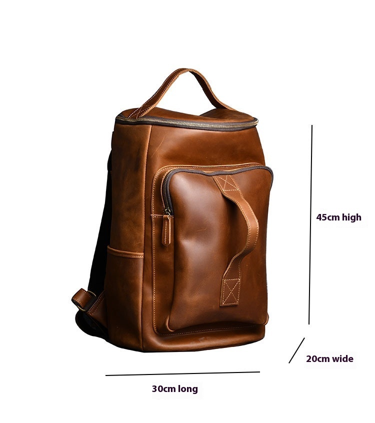 First-Layer Cowhide Leather Backpack – Rugged 20-35L Backpack 7 First-Layer Cowhide Leather Backpack – Rugged 20-35L Backpack - Image 7