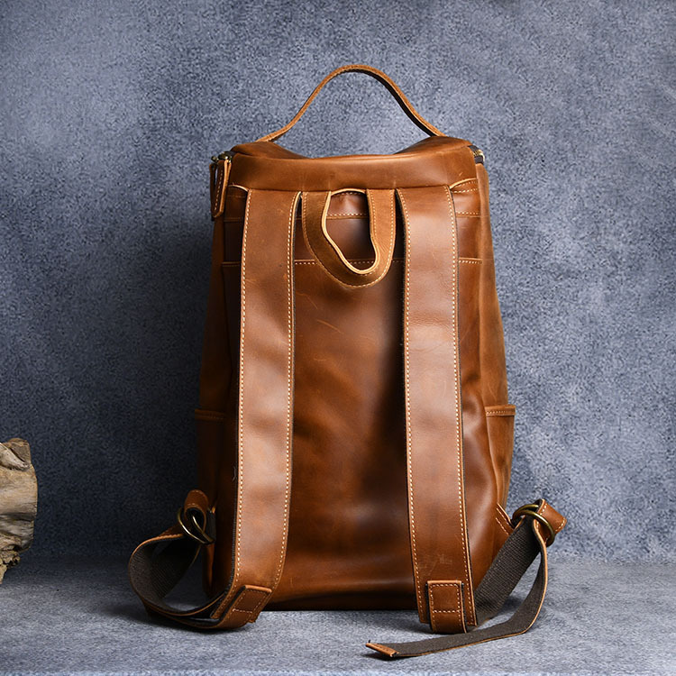 First-Layer Cowhide Leather Backpack – Rugged 20-35L Backpack 2 First-Layer Cowhide Leather Backpack – Rugged 20-35L Backpack - Image 2