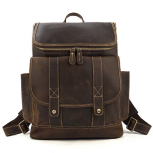Leather Backpack – Rugged Multi-Pocket Bag