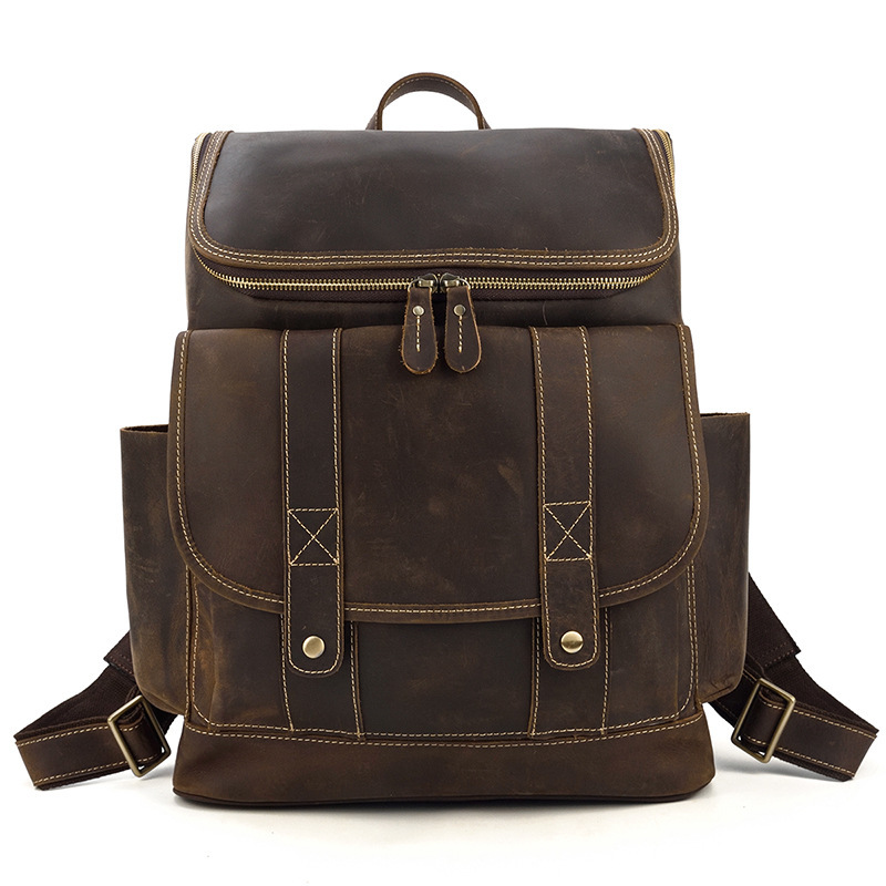 Leather Backpack – Rugged Multi-Pocket Bag 1 Leather Backpack – Rugged Multi-Pocket Bag