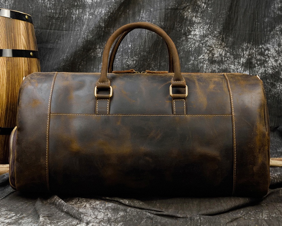 22-Inch First-Layer Cowhide Leather Travel Bag – Multi-Pocket Duffel 4 22-Inch First-Layer Cowhide Leather Travel Bag – Multi-Pocket Duffel - Image 4