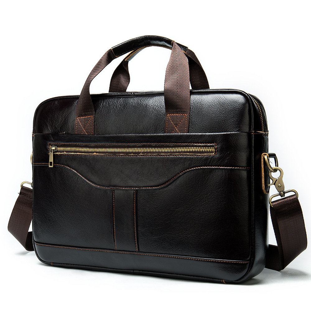 First-Layer Cowhide Leather Men's Briefcase – Classic Horizontal 8 First-Layer Cowhide Leather Men's Briefcase – Classic Horizontal - Image 8