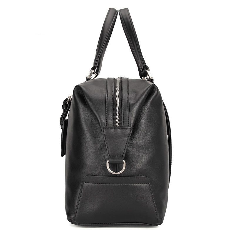 First-Layer Nappa Leather Travel Duffel Bag with Laptop Pocket – Sleek Black 5 First-Layer Nappa Leather Travel Duffel Bag with Laptop Pocket – Sleek Black - Image 5