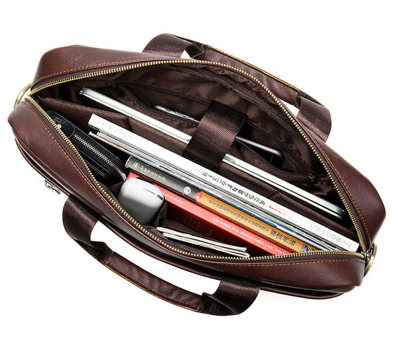 First-Layer Cowhide Leather Men's Briefcase – Classic Horizontal 2 First-Layer Cowhide Leather Men's Briefcase – Classic Horizontal - Image 2