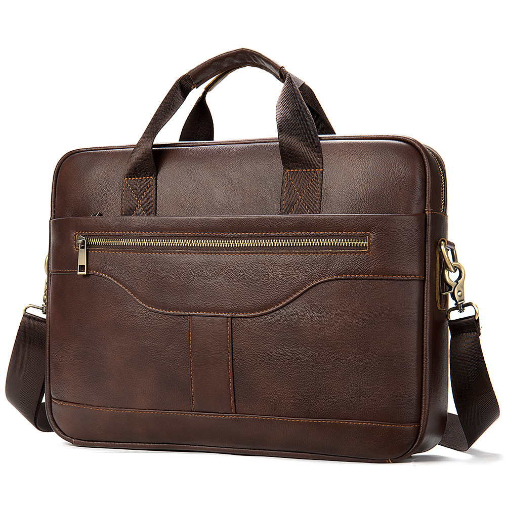 First-Layer Cowhide Leather Men's Briefcase – Classic Horizontal 4 First-Layer Cowhide Leather Men's Briefcase – Classic Horizontal - Image 4