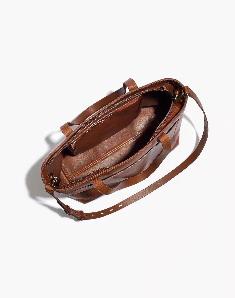 Leather Tote Bag - Open-Top and Zippered variations 8 Leather Tote Bag - Open-Top and Zippered variations - Image 8