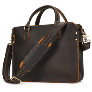 First-Layer Cowhide Leather Business Briefcase