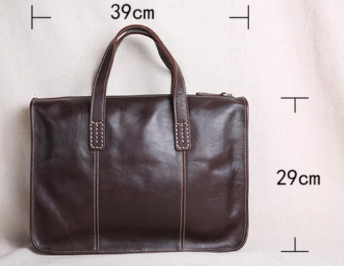 Top-Layer Cow Leather Casual Briefcase 3 Top-Layer Cow Leather Casual Briefcase - Image 3
