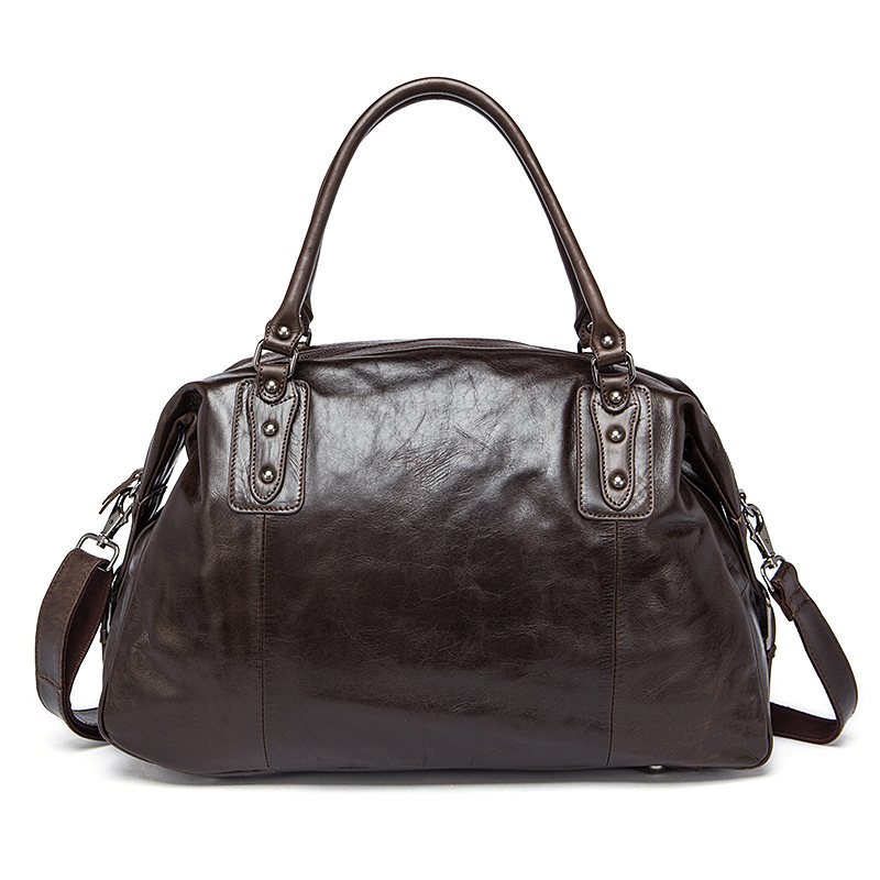 Cowhide Leather Travel Weekender Bag – Classic Duffel 3 Cowhide Leather Travel Weekender Bag – Classic Duffel - Image 3