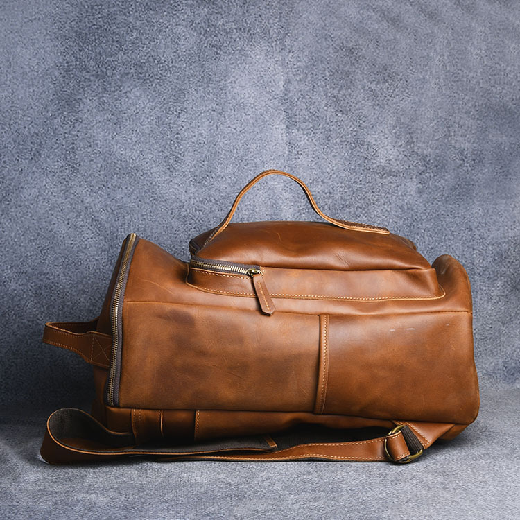 First-Layer Cowhide Leather Backpack – Rugged 20-35L Backpack 3 First-Layer Cowhide Leather Backpack – Rugged 20-35L Backpack - Image 3