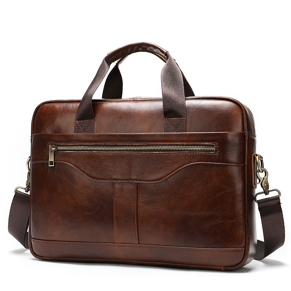 First-Layer Cowhide Leather Men's Briefcase – Classic Horizontal 3 First-Layer Cowhide Leather Men's Briefcase – Classic Horizontal - Image 3