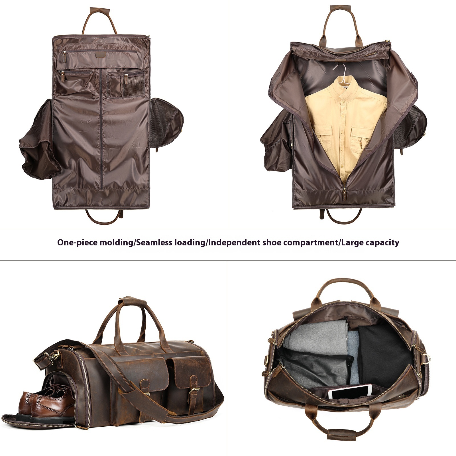 First-Layer Cowhide Retro Travel Duffel Bag 4 First-Layer Cowhide Retro Travel Duffel Bag - Image 4