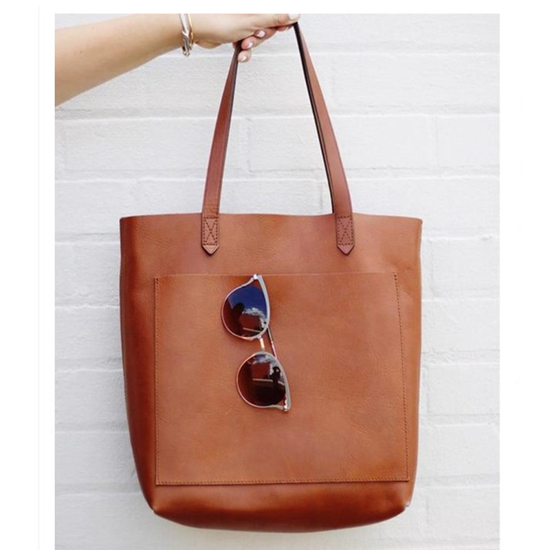 Leather Tote Bag - Open-Top and Zippered variations 3 Leather Tote Bag - Open-Top and Zippered variations - Image 3