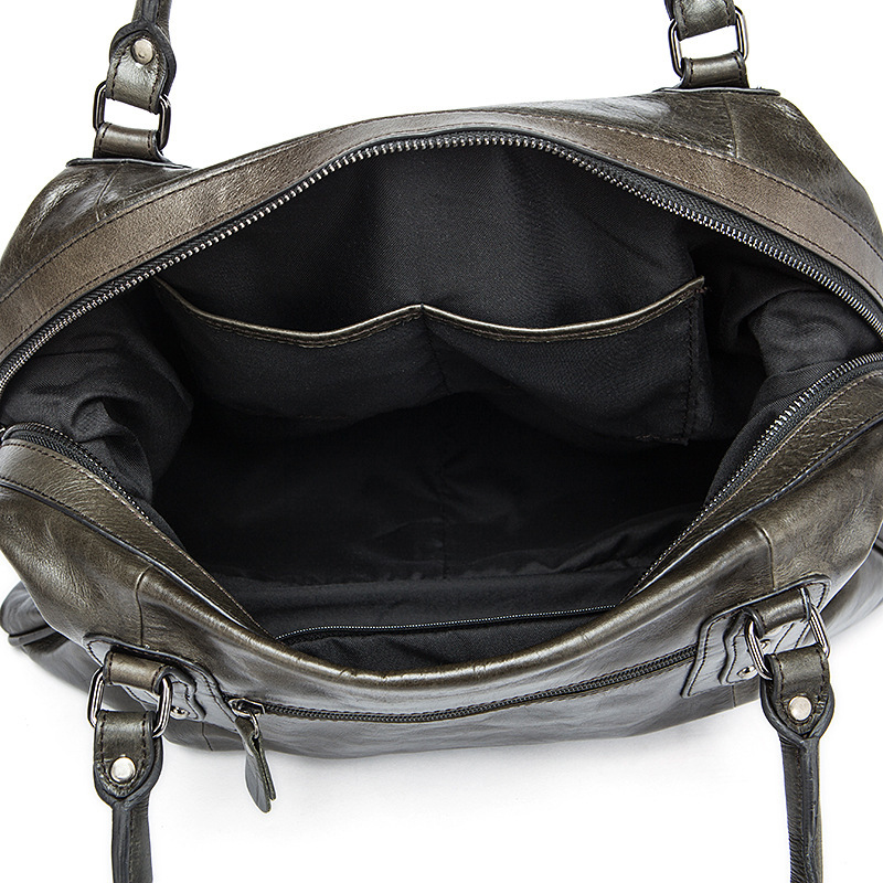 Cowhide Leather Travel Weekender Bag – Classic Duffel 5 Cowhide Leather Travel Weekender Bag – Classic Duffel - Image 5