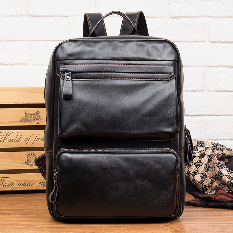15-Inch First-Layer Cowhide Street Trend Backpack – Sleek Daypack 2 15-Inch First-Layer Cowhide Street Trend Backpack – Sleek Daypack - Image 2