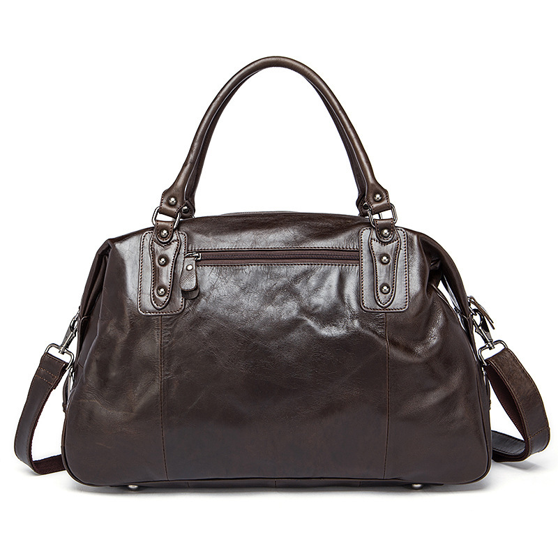Cowhide Leather Travel Weekender Bag – Classic Duffel 2 Cowhide Leather Travel Weekender Bag – Classic Duffel - Image 2