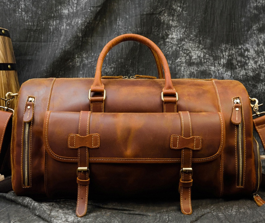 22-Inch First-Layer Cowhide Leather Travel Bag – Multi-Pocket Duffel 1 22-Inch First-Layer Cowhide Leather Travel Bag – Multi-Pocket Duffel